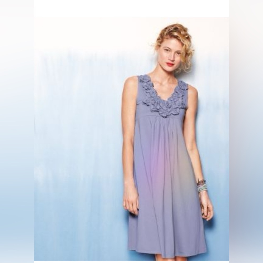 Garnet Hill Bougainvillea Knit Cotton Dress Small